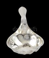 Ezüst(Ag) borkóstoló tálka, jelzett, h: 14,5 cm, d: 8 cm, nettó: 61 g