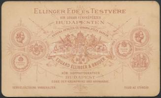 cca 1880 Jókai Mór aláírása időskori portréján, keményhátú fotó Ellinger Ede és testvére budapesti m...