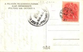 1938 Ipolyság, Sahy; bevonulás, katonai zenekar / entry of the Hungarian troops, military music band...