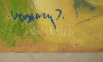 Vaszary jelzéssel: Női félakt. Pasztell, papír, üvegezett keretben, 45×35 cm