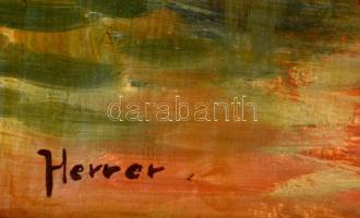 Herrer jelzéssel: Gondola. Olaj, falemez, kopott, keretben, 63×47 cm