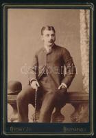 Báró kisszántói Kőnigswarter Herman (1864-1915) keményhátú fényképe. Decsey János, Nagyvárad 12x17 cm