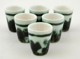 Iparművészi Vállalatos Gorka horoszkopos kupicás készlet mázas kerámia, jelzett, hibátlan, 18×9, m:4...