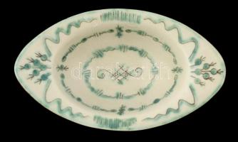 Iparművészi Vállalatos Gorka tálka, mázas kerámia, jelzett, hibátlan, 21×12 cm