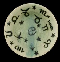 Iparművészi Vállalatos Gorka horoszkopos tál, mázas kerámia, jelzett, hibátlan, d:23,5 cm