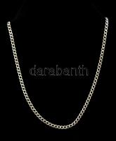 Ezüst(Ag) lapos pancer nyaklánc, jelzett, h: 55 cm, nettó: 18,1 g