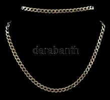 Ezüst(Ag) lapos pancer nyaklánc, jelzett, h: 50 cm, nettó: 17,5 g