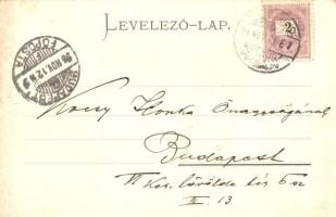 1898 Szeged, Tisza part környéke, Kátai László és Szinger Her. és fia üzlete