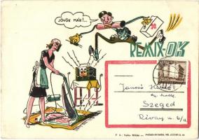 1954 Remix-ok kondenzátor reklámlap / Hungarian condenser advertisement card (EB)