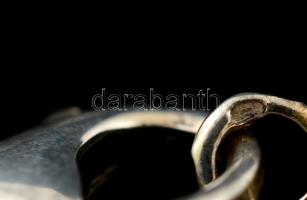 Ezüst(Ag) négyszögletes kétrészes nyaklánc, jelzett, h: 40 cm, nettó: 26,8 g