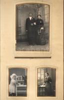 1900. körüli családi fotóalbum, a borító ép, a belső lapok elválva, belül kis felújítást igényel, tele fényképpel