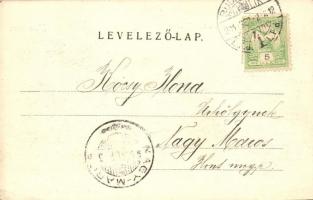 Budapest, Margit híd pesti hídfő, háttérben Lukács fürdő. Divald Károly 416