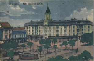 Debrecen, Református püspöki palota, villamos, Aczél Henrik kiadása (EK)