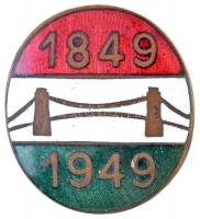 1949. 1849-1949 a Szabadságharc 100 éves évfordulójára készült zománcozott Br gomblyukjelvény (19mm) T:2