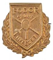 ~1930-1940. Fodor Sport Intézet - vívás, tenisz és sí aranyozott fém jelvény (21x24mm) T.2
