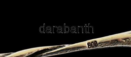 Ezüst(Ag) rózsával díszített kiskanál + villa, 2 db, jelzett, h: 9 és 9,5 cm, nettó: 14,2 g