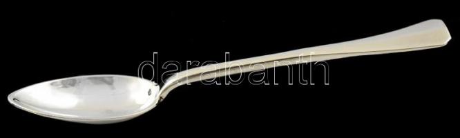 Ezüst(Ag) kávéskanál, 6 db, jelzett, saját dobozában, h: 11,5 cm, nettó: 108,8 g