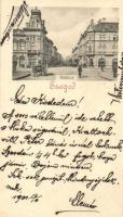 Szeged, Híd utca Fodor József üzletével, minilap / mini card (8,5 cm x 4,8 cm)