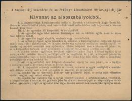 1894 Magyarországi Kárpátegyesület évi jegye, díszes papíron, Binder Ferenc építész részére. Jó álla...