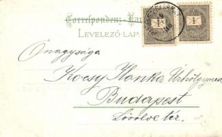 Prosit Neujahr! / New Year, dwarves, WBS No. 402. Art Nouveau litho (EB)