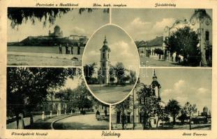 Párkány, Stúrovó; Járásbíróság, főszolgabírói hivatal, Szent Imre tér, templom / courthouse, square, church (EK)