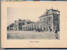 Kolozsvár, Cluj; 16 lapos kolozsvári városképes leporellófüzet, vasútállomás, Krudy fényképész felvé...