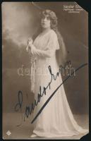 1910 Sándor Erzsi (1885-1962) operaénekesnő aláírása őt magát ábrázoló fotólapon