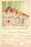 1899 Art Nouveau, Szénásy és Reimann / Theo. Stroefers Kunstverlag. Postkarte der Modernen Nr. 5532.; unsigned Raphael Kirchner art postcard