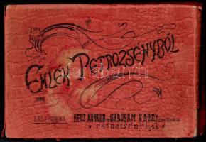 Petrózsény, Petrosani; 16 lapos petrózsényi városképes leporellófüzet, szénosztályozó, nyugati főtárna, vasútállomás, bányatelep, Herz Arnold és Grausam Károly kiadása / Booklet and leporello with 16 town-view cards, coal classification plant, mine shaft and site, railway station (non PC)