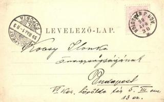 1899 Kolozsvár, Cluj; Sárga János Óraékszerész raktára és saját kiadása / Watch Jewellery shop, flor...