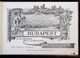 cca 1903 Budapest fő- és székváros, leporelló album számos színezett felvétellel, reklámokkal, későbbi félvászon kötésben, jó állapotban