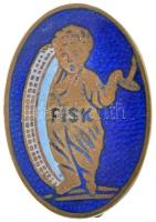 Amerikai Egyesült Államok ~1910-1930. "FISK (Fisk Tire Company)" Fisk Autógumi Vállalat zománcozott fém jelvény (16x22mm) T:2 USA ~1910-1930. "FISK (Fisk Tire Company)" enamelled metal badge (16x22mm) C:XF