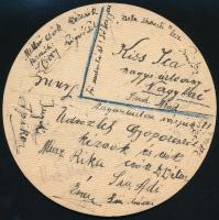 1935 Szent István porter sör, söralátét, Polgár Sörfőzde, 20 f. okmánybélyeggel, pecséttel, a hátold...