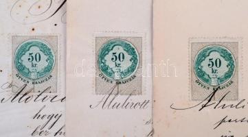 1895 Binder Ferenc építész gyakorlatot igazoló bizonyítványai, Hauszmann Alajosnak (1847-1926), Berc...