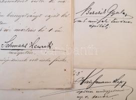 1895 Binder Ferenc építész gyakorlatot igazoló bizonyítványai, Hauszmann Alajosnak (1847-1926), Berc...