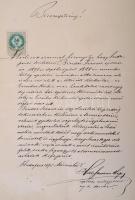 1895 Binder Ferenc építész gyakorlatot igazoló bizonyítványai, Hauszmann Alajosnak (1847-1926), Berc...