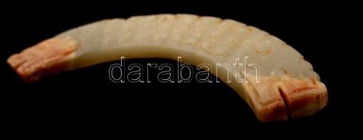 Marokkő tibeti jáde sárkány fejjel / Handle stone from tibet jade gem with inscriptions 12 cm