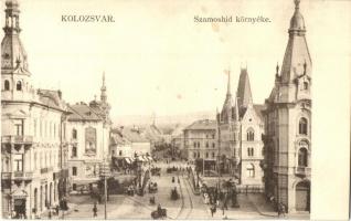 Kolozsvár, Cluj; Szamos híd környéke, Baktay üzlete / bridge, street, shop