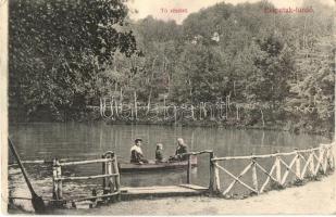 Előpatak, Valcele; Tó, csónakázó társaság / lake, rowing boat (EK)