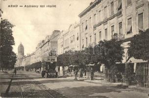 Arad, Andrássy tér, Fogorvos és fogtechnikai rendelő intézet, Weinberger János, Nádler Lajos üzletei, autóbusz, Kerpel Izsó kiadása / square, dentist, shops, autobus (EB)