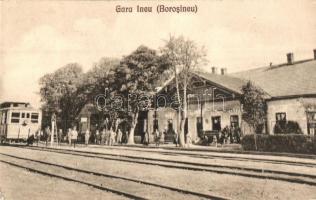 Borosjenő, Ineu; Gara / vasútállomás, vasúti kocsi, I. Ungar kiadása / railway station, train car (EK)