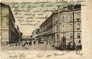 Temesvár, Timisoara; Gyárváros, Andrássy út, villamos, Polatsek kiadása / street, tram (Rb)