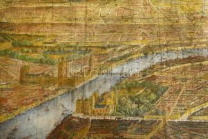 1861 Thomas Sulman: London from the south side of the Thames. Nagyméretű, kézzel színezett fametszet...