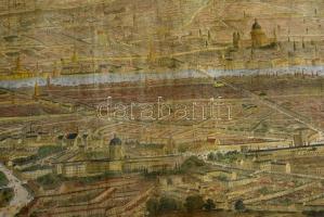 1861 Thomas Sulman: London from the south side of the Thames. Nagyméretű, kézzel színezett fametszet...