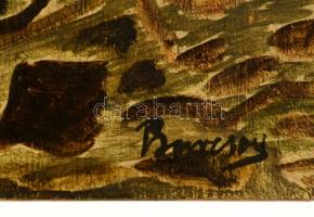 Barcsay jelzéssel: Asszony gyümölcsökkel. Olaj, falemez 41×27 cm