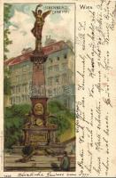 Vienna, Wien I. Liebenberg-Denkmal / statue, Karl Stückers Kunstanstalt litho (EK)