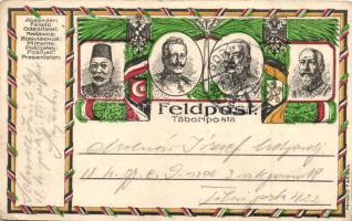 2 db Központi hatalmak propaganda lap / 2 Central Powers propaganda cards; Wilhelm II, Franz Joseph,...