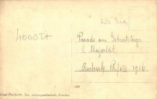 1916 Ruse, Russe, Rustchuk; Parade am Geburtstages S. Majestat / Parade for the royal birthday of Fr...