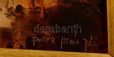 Pintér István Pál (1948-): Nápolyi utca részlet. Olaj, farost, jelzett, keretben 29×19 cm