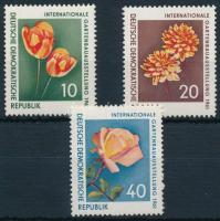 1961 Nemzetközi kertészeti kiállítás, virágok sor Mi 854-856